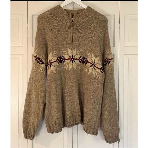 vintage Eddie Bauer Legend 100% wool snowflake cottage core sweater XL - Picture 2 of 10
